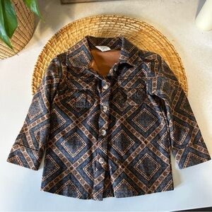 Kate Quinn Printed Button Down Utility Shirt Jacket